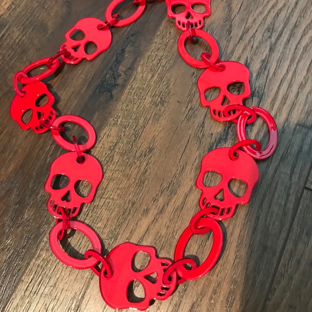 Red, Skull Necklace